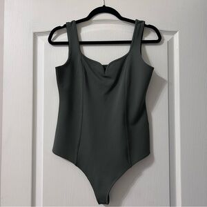 Abercrombie & Fitch Soft A&F Collection Sweatheart Style Bodysuit Army Green